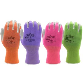 SHOWA Atlas 3704C - Guantes de trabajo profesionales de nitrilo transpirables, de alta destreza, agarre de precisión para paisajismo, jardinería y mon