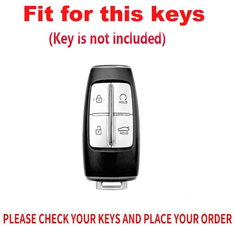 TECART Leather Key Fob Cover Fit for Genesis GV70 GV80