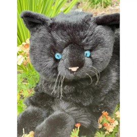 Auswella® Plush Black Floppy Cat: Your 19-Inch Plush Companion-Stuf
