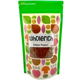 Aleppo Pepper (Pul Biber) 250g | Wholerich Foods | Turkish Crushed Red Pepper Flakes | Hot Chilli for Cooking & Seasoning | Natural & Additive-Free