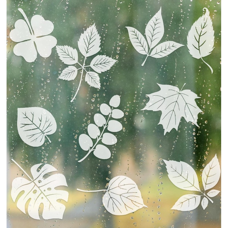 CONGGUAN 26 Pcs Leaf Shape Anti-Collision Window Decals Bird Strike