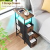 LOAKEKEL Narrow End Table Living Room with Charging Station, Skinny