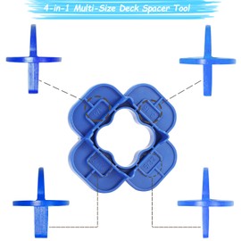 Deck Spacers, Deck Board Spacers, 4-in-1 Multi-Size (5/32", 3/16", 1/4", 5/16"), for Composite, PVC, Deck Board Gap Tool (6 PCS) (Blue)