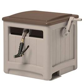 Suncast 225 ft. Smart Trak Hose Hideaway with Crank Handle for Easy Winding, Weather-Resistant, 26" W x 21" D x 21.5" H, Beige