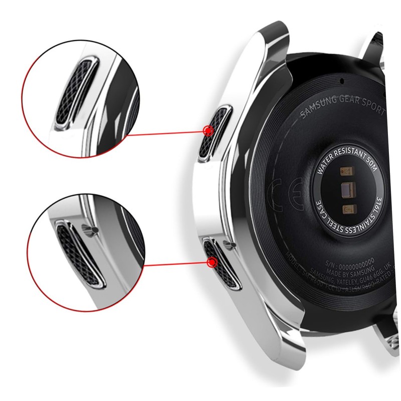 VILLFUL Shock TPU Protective Case for Gear Smartwatch Silver Easy