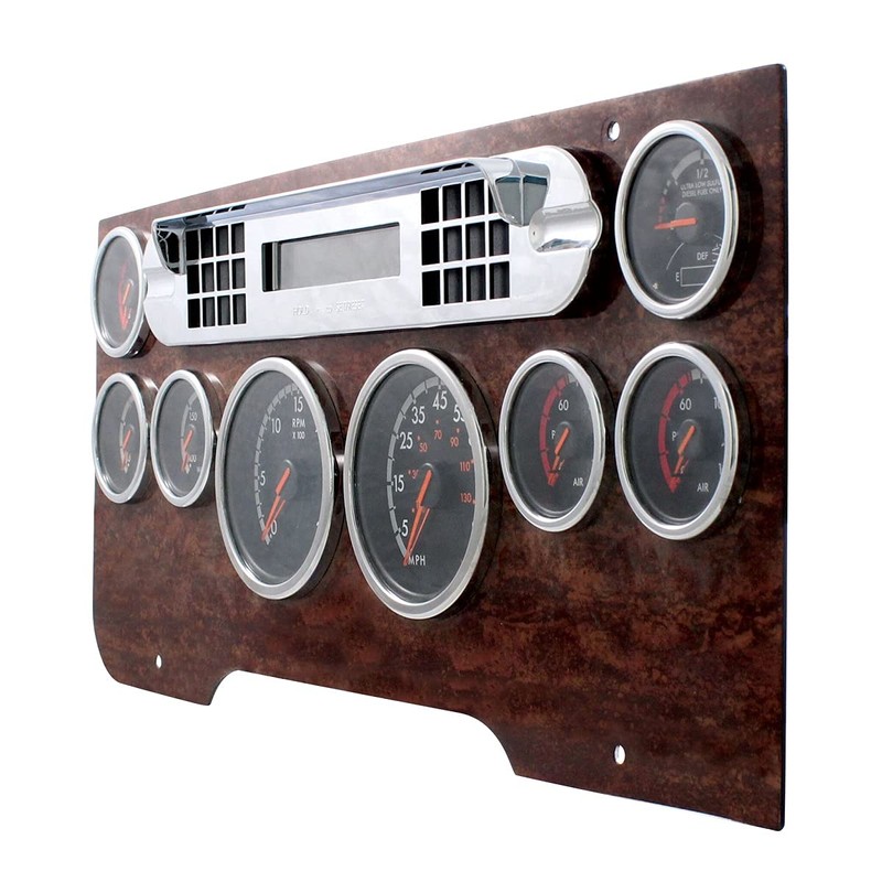 C2W Freightliner Cascadia 2007-18 Chrome Plastic Center Dash Warning Light