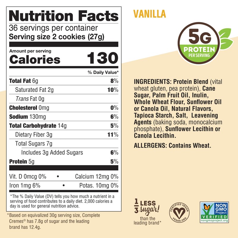 Lenny & Larry's The Complete Cremes®, Sandwich Cookies, Vanilla, Vegan,