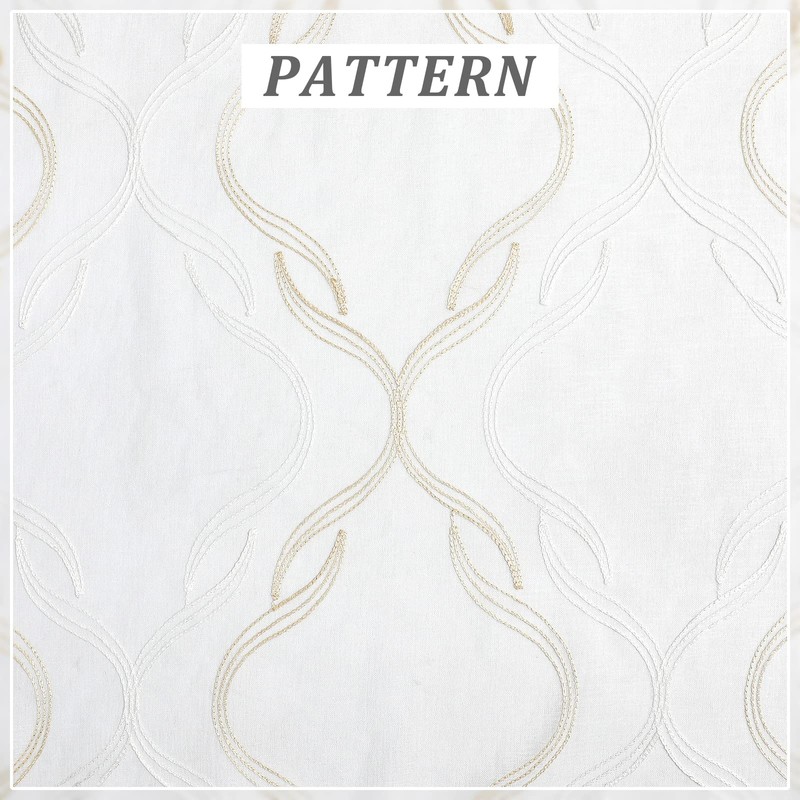 VISIONTEX Sheer Curtains 95 Inches Long 2 Panels Set, Beige