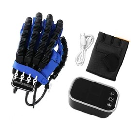 Dpofirs Guante de Mano Robot, Guantes de Robot de Rehabilitación de 1 a 9 Niveles, Ejercitador de Dedos, Ajuste de Potencia Equipo de Recuperación de Accidente Cerebrovascular de Mano (S)