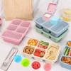 Chris.W 4PCS Bento Snack Box, Reusable 5-Compartment Meal Prep Containers