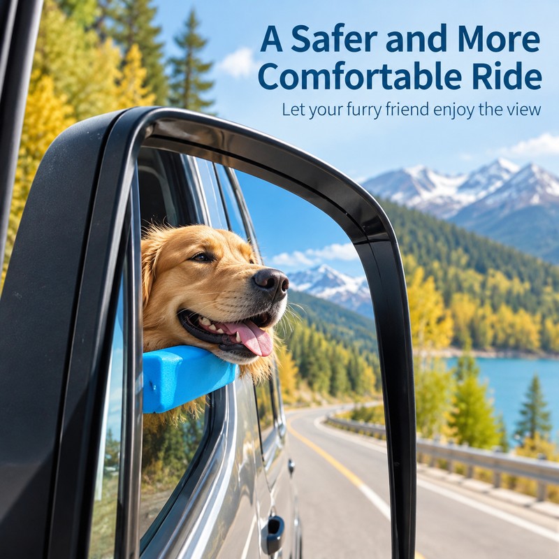 Dog Car Window Chin Rest Cushion with Window Slot Design