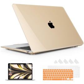 Mektron for MacBook Air 13 Inch Case 2022, 2021-2018 Release A2337 M1 A2179 A1932, Clear Plastic Hard Shell Cover with 13.3" Retina Display Touch ID, Clear Peach Fuzz