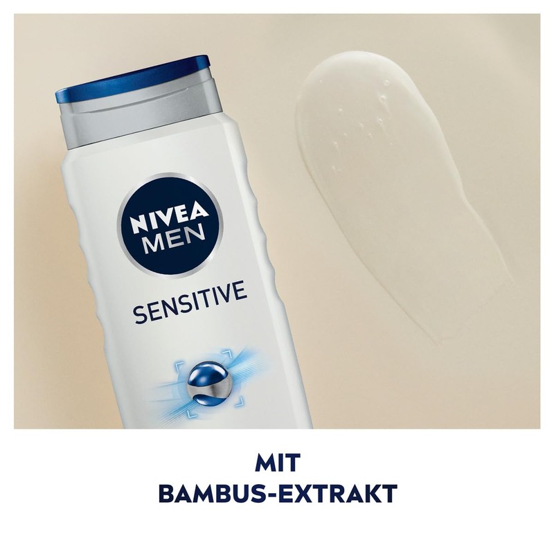 NIVEA MEN Sensitive Shower Gel (500 ml), Refreshing and Nourishing