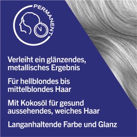 Schwarzkopf Live Urban Metallics U71 Metallic Silver (3 x 142.5 ml), Hair Colour with Integrated Metallic Shine Booster, Permanent Colouration for Intense Colours with Metallic Reflections
