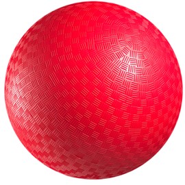Bedwina Dodgeball Playground Ball - 8.5 Inch (1-Pack) Red Rubber Bouncy Inflatable Balls, w/Air Pump, for Kids & Adults, Indoor & Outdoor Games, Kickballs, Four Square, Handball and More