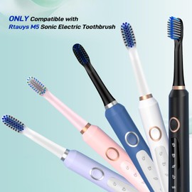 Replacement Brush Heads Compatible with Rtauys M5 Sonic Electric Toothbrush, 10 Count, Pink