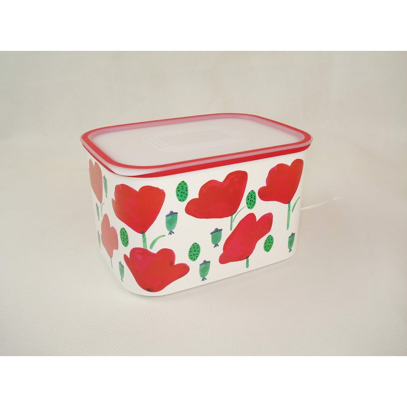 TUPPERWARE Quadro Optimum Ultimo 17158 2.1 L White Red Flower