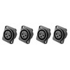 Neutrik brand 4 Pack Genuine Female 3-Pin XLR Panel Mount