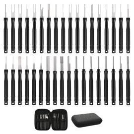 kuosbiu 30 PCS Terminal Removal Tool Kit, Terminal Pin Removal Tool, Electrical System Tools, Terminal Release Kit for Automotive- Black