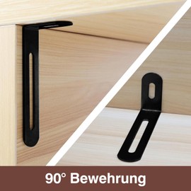 Pack of 12 Angle Connectors, 90 Degree Angle Metal Shelf Bracket, Adjustable Mounting Angle with Slotted Hole, 5 Sizes Angle Metal Angle Connector for Furniture Table Chair Bookshelf