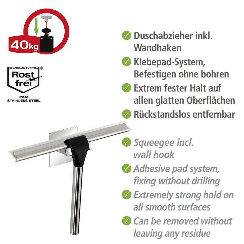 Turbo-Loc® Quadro Stainless Steel Shower Squeegee