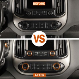 JWWY for Colorado Radio AC Knobs Air Conditioner Switch Button Center Console 4WD Switch Knob for 2014-2022GMC Chevy Colorado GMC Canyon Accessories Aluminum Orange