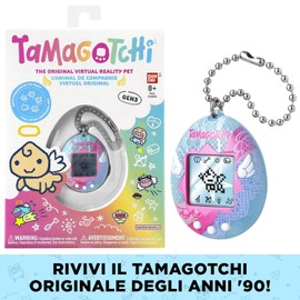 Tamagotchi original – Bandai – Angel Lace – Animaletto Virtuale Elettronico con Schermo LCD – Gioco Interattivo in italiano con Mini‑Giochi – Lacci Angelo – Giocattolo per Bambini 8+ – 46161