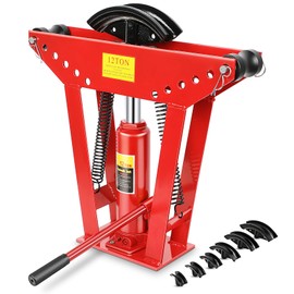 1/2" Hydraulic Pipe Bender 6 Dies (1/2",3/4",1",1-1/4",1-1/2",2") 12 Ton Manual Copper Tubing Bender Tool Adjustable Rollers 90°-180° Steel Iron Metal Ratcheting