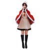 IRIWA Christmas Cape with Hat Poncho, Santa Claus Cosplay Costume,