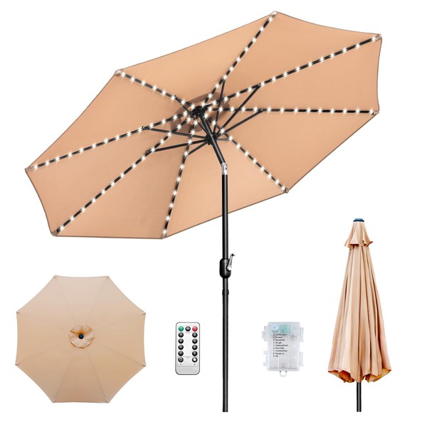 10ft Patio Umbrella, Table Market Umbrella Outdoor Patio with 104