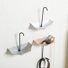 JunyueLiang Hooks, Set of 6, Wall Hooks, Double Sided Tape, Umbrella Type, DIY, Cute, Stylish, Wall Decoration, Hanging Accessories, Keys, Hat Hanging, Waterproof Hook, Non-Scratchable, Interior