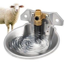 Stainless Steel Thicken Sheep Waterer Automatic Dispenser Goat Copper Valve Drinker Sheep Water Bowls Cattle Piglets Drinker