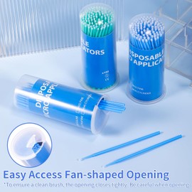 Microswabs Latisse Aplicadores de Microcepillo desechables 400 piezas, micro aplicador flexible para extensiones de pestañas, cuidado bucal y limpieza – puntas finas – verde