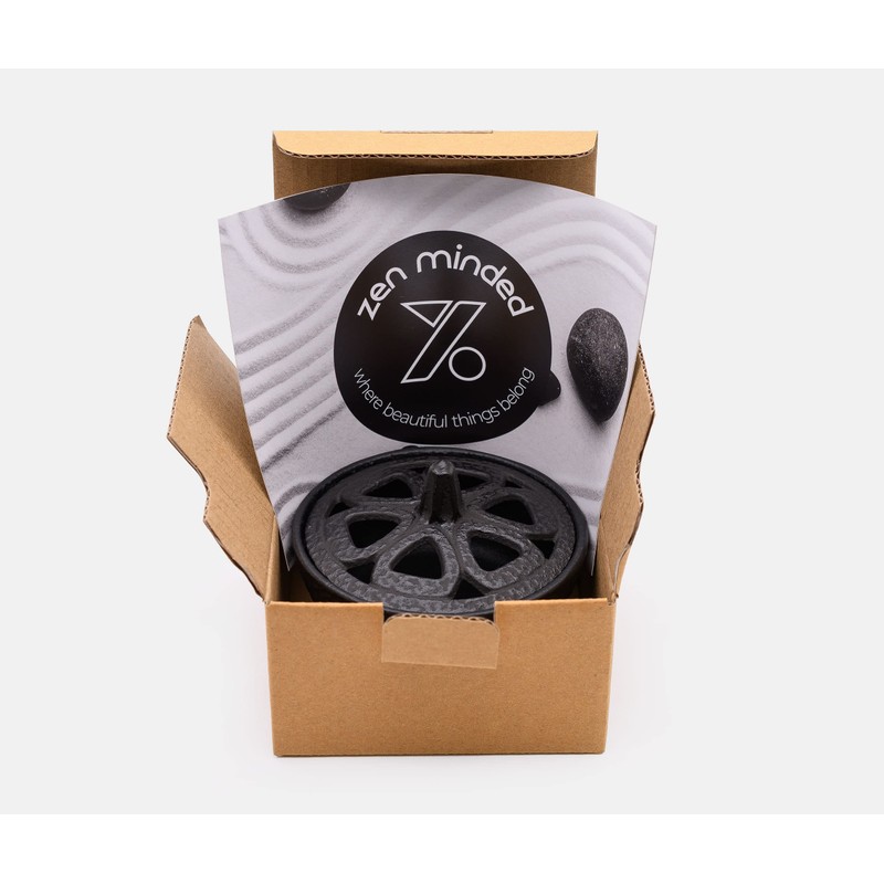 Zen Minded Cast Iron Lotus Incense Burner for Incense Sticks,