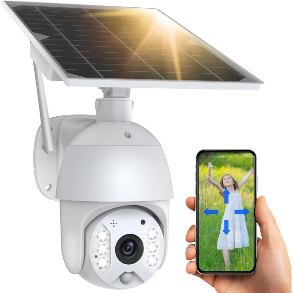 TOGUARD Wireless Solar Battery Powered Wifi Outdoor Pan/Tilt Home Security
