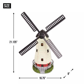 Accent Plus HOME YARD GARDEN DECOR SOLAR-POWERED WINDMILL LIGHTHOUSE