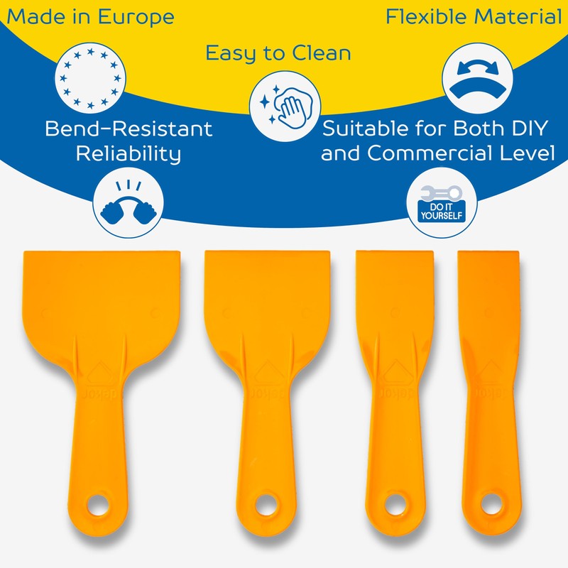 DEKOR Plastic Putty Knife Set - 4 pieces - Paint