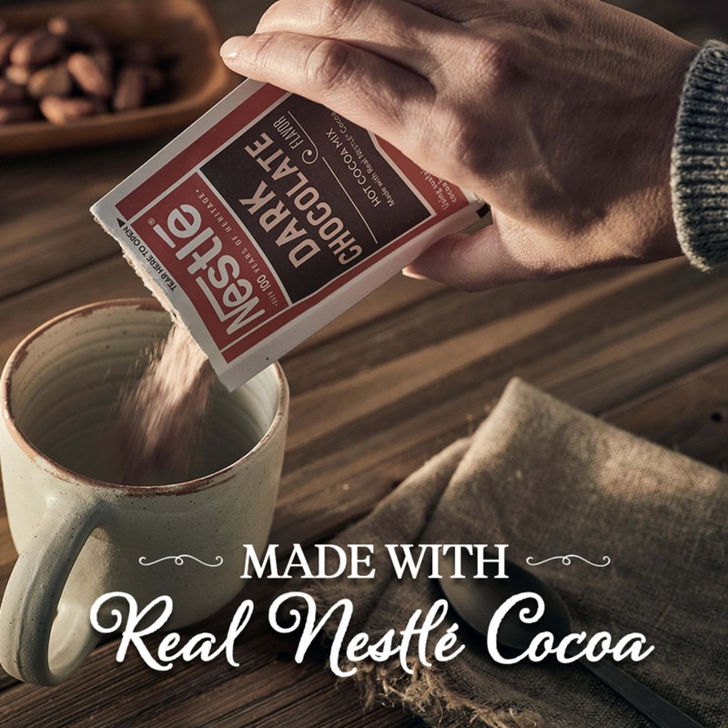 Nestle Hot Chocolate Packets, Dark Chocolate Flavor Hot Cocoa Mix,