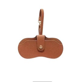 XUNQUCOM Vintage Glasses Storage Bag, Portable Sunglasses Case，Leather Glasses Case Holder Portable Sun Glasses Bag (Brown)