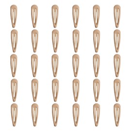 QIUTIMIY Small Snap Hair Clips,Hair Barrettes for Women Water Drop Non Slip Metal Clips for Thin and Fine Hair,30Pcs(Matte Khaki)