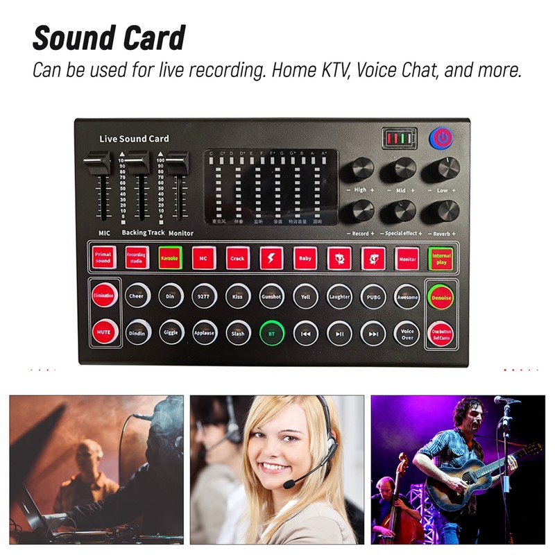 M9 Audio Interface Sound Card Live Voice Mixer External USB