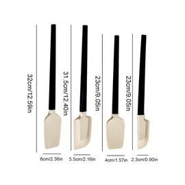 ikasus 4PCS Silicone Spatulas, Wooden Handle Rubber Spatula Heat Resistant Seamless Non-Stick Flexible Scrapers Baking Mixing Tool Set