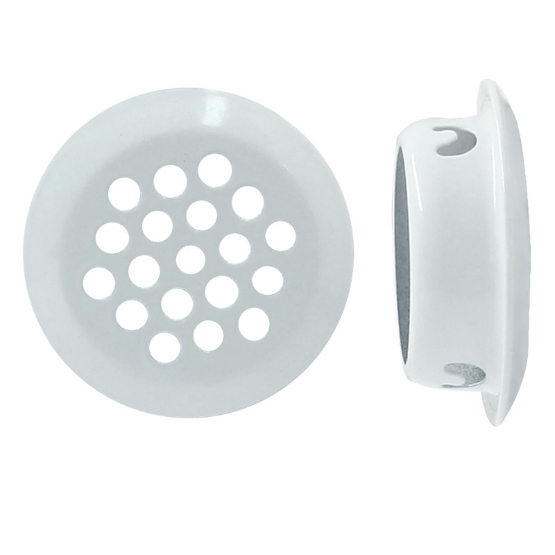 Auvotuis 20Pcs Circular Air Vents White Soffit Vent, Stainless Steel