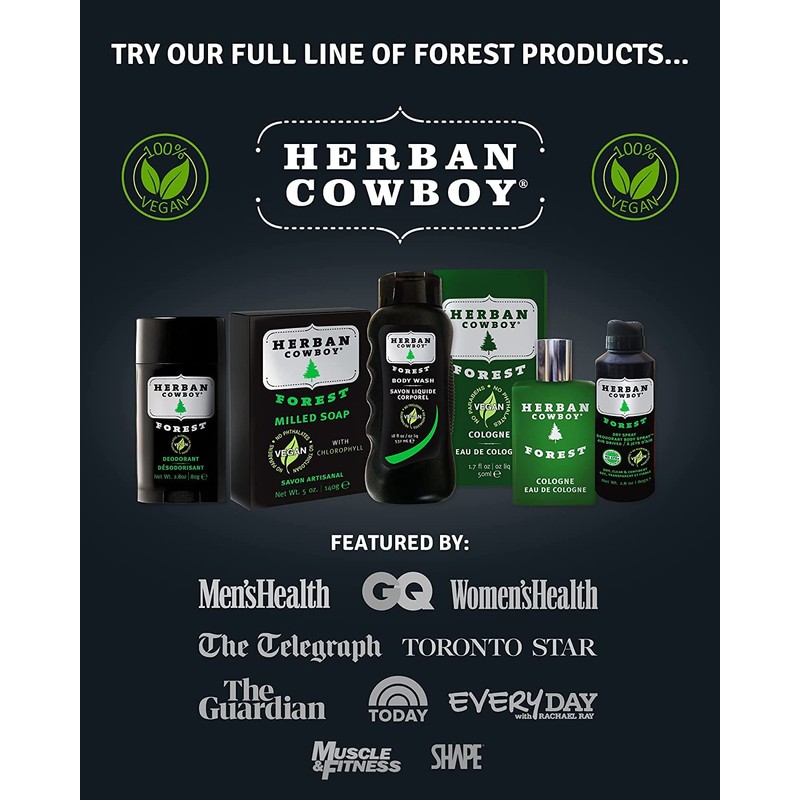 Herban Cowboy Forest Deodorant Maximum Protection 2.8 Ounce, 3 Pack