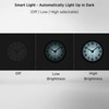 WallarGe Atomic Wall Clock with Night Light - Silent Lighted