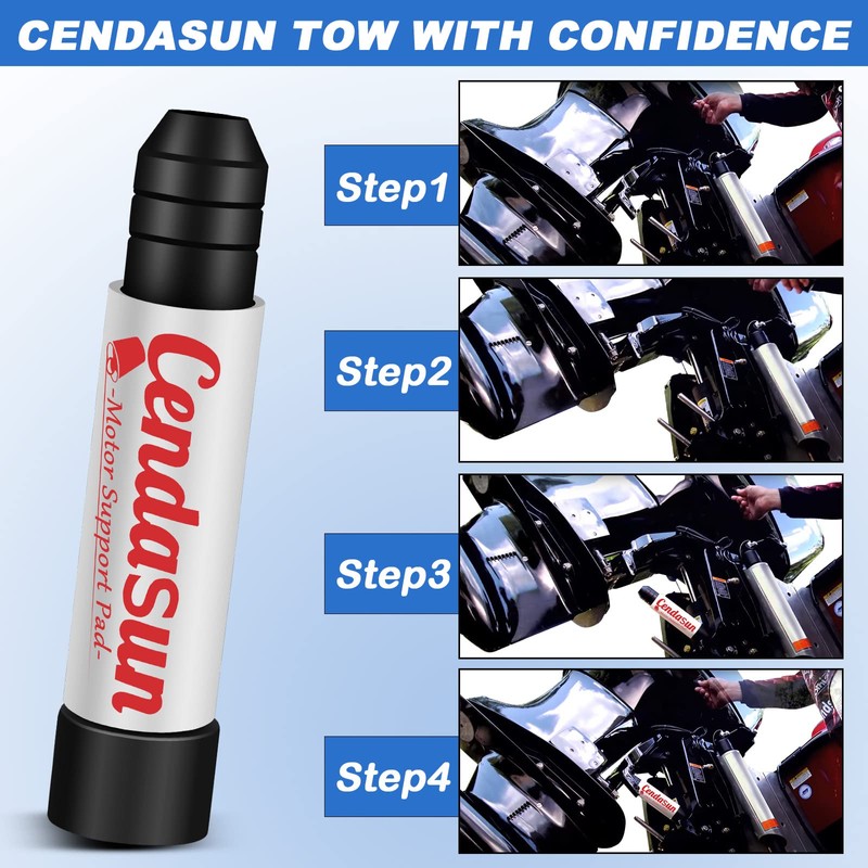 Outboard Transom Saver Trailering Support and Steer Stops, Wedge Outboard