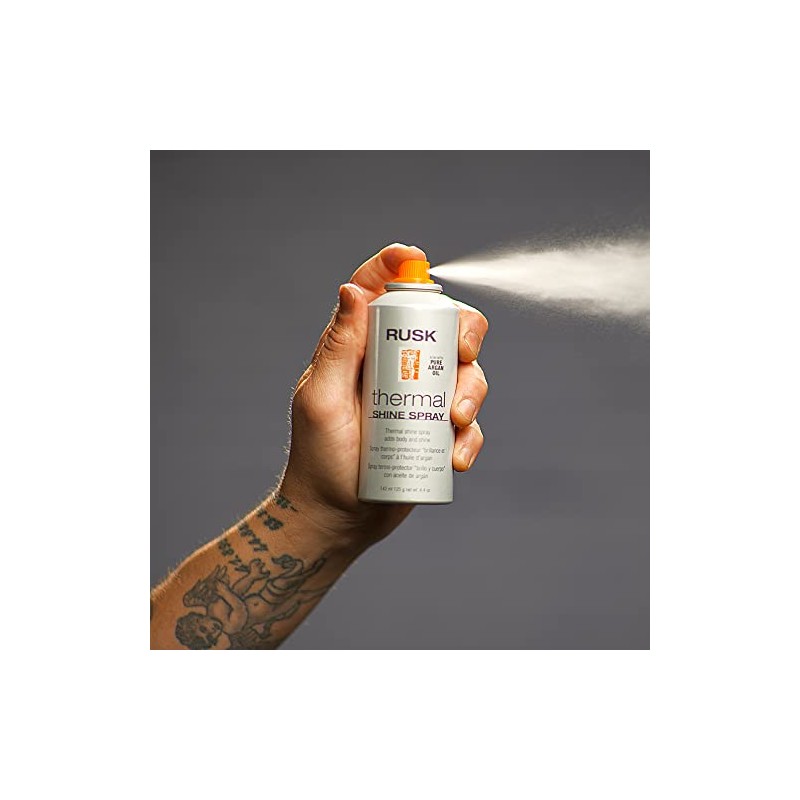 RUSK Thermal Shine Spray, Pure Argan Oil, Eliminates Frizz and