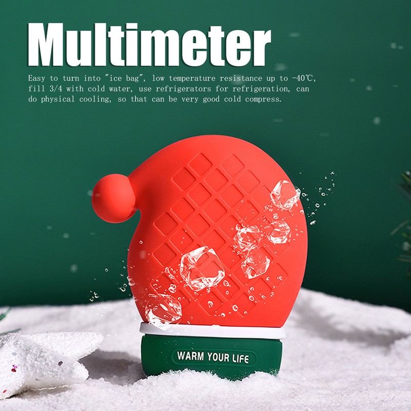 Silicone Hand Warmer Water Leakage Resistance Scaldproof Christmas Hat Gloves