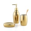 Gold Bathroom Accessory Set - 3 Piece Decorative Ceramic Bathroom