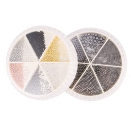 FOMIYES Mini Nail Beads 2 Pack Metal Beads for Nail Art Charms Gems for DIY Manicure Jewelry